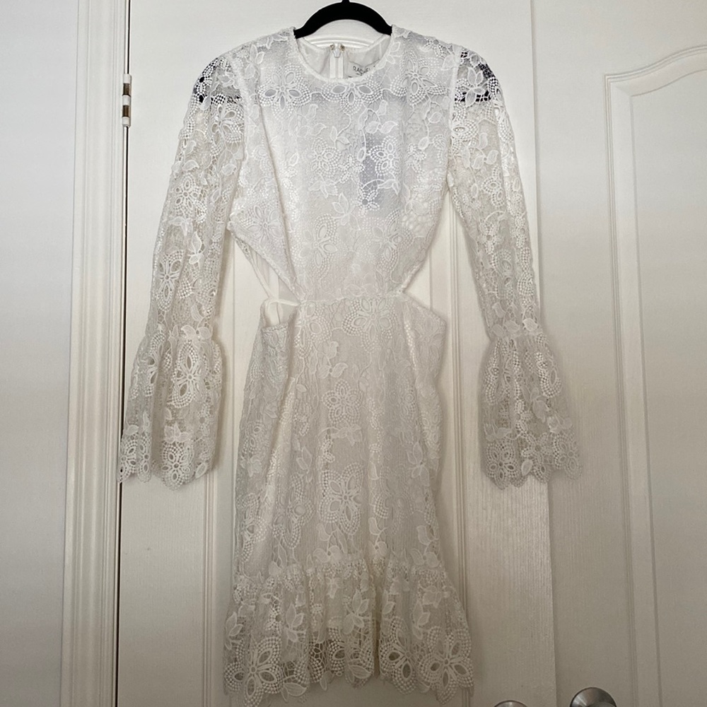 Rachel Zoe cut out white lace dress